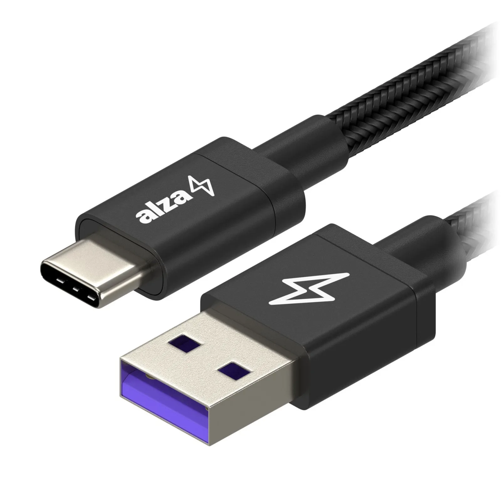 AlzaPower RapidCore USB-A to USB-C 100W Huawei Super Charge 1m, fekete