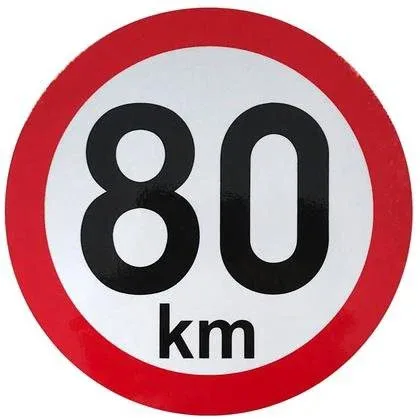 ACI sebességkorlátozás 80 km, fényvisszaverő, átmérő 150 mm (pótkocsikra)
