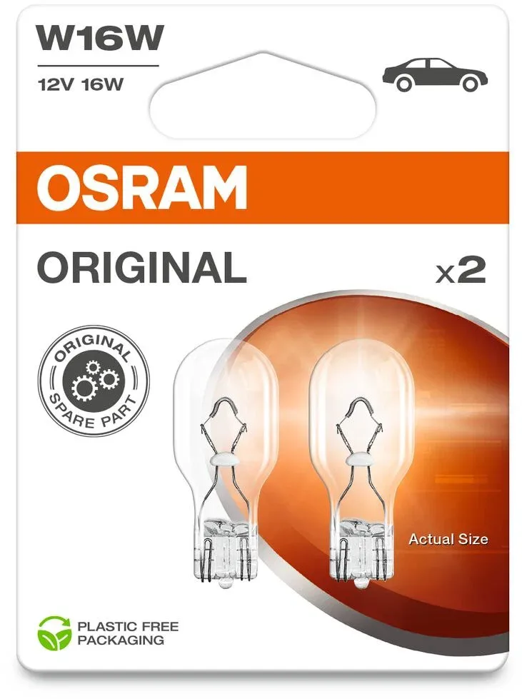 Osram Originál W16W, 12 V, 16 W, W2.1x9.5d, 2 db