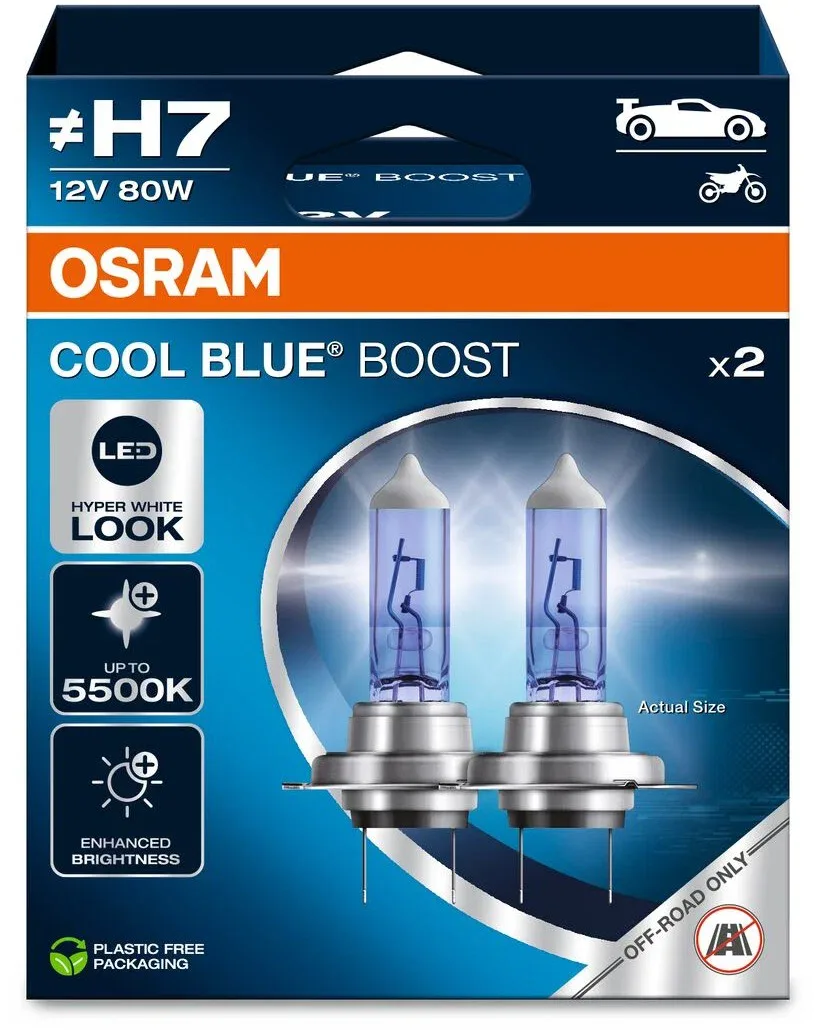 OSRAM Cool Blue Boost, H7 12V, 80W, 2db