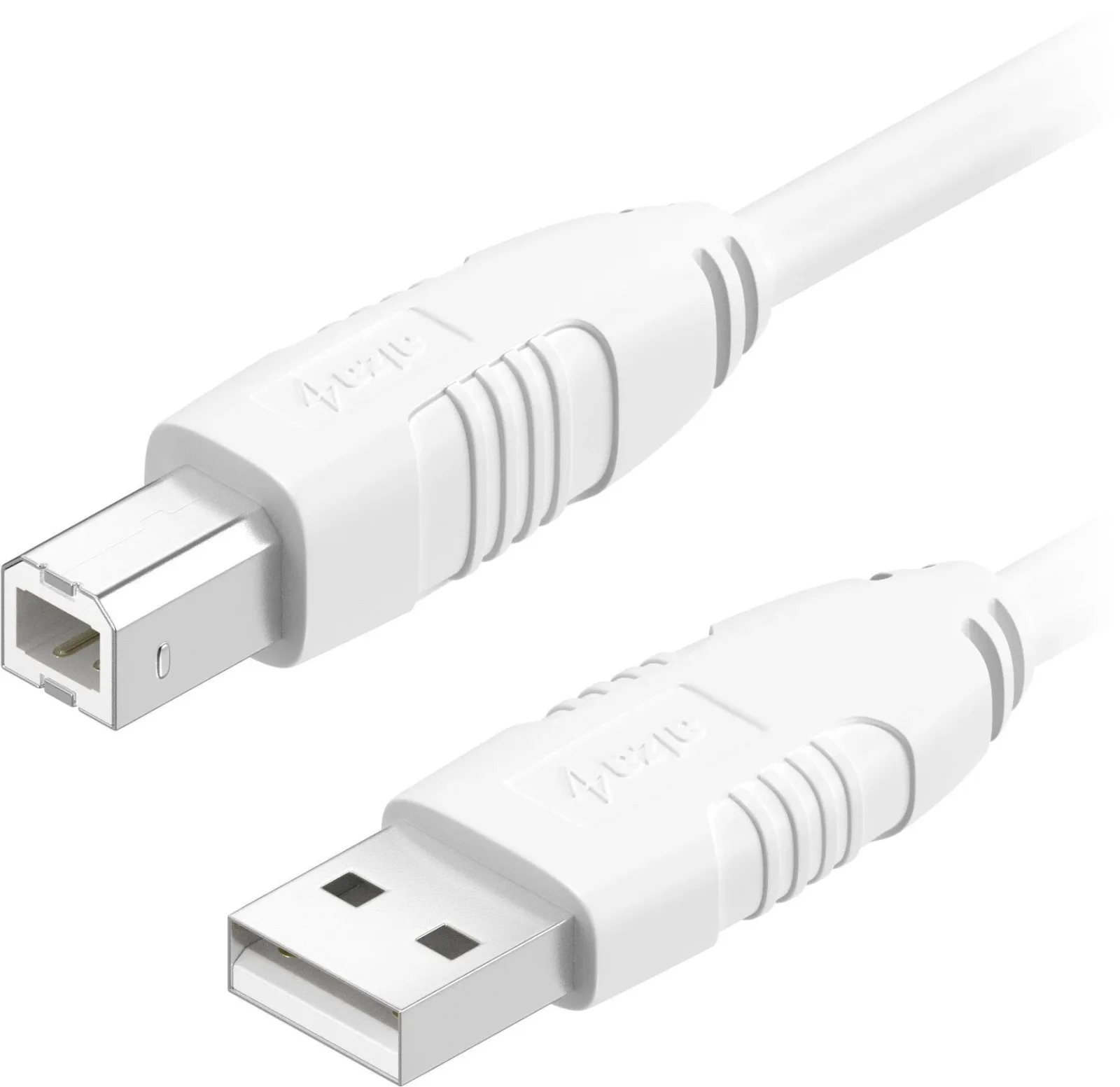 AlzaPower LinkCore USB-A to USB-B 1m, fehér