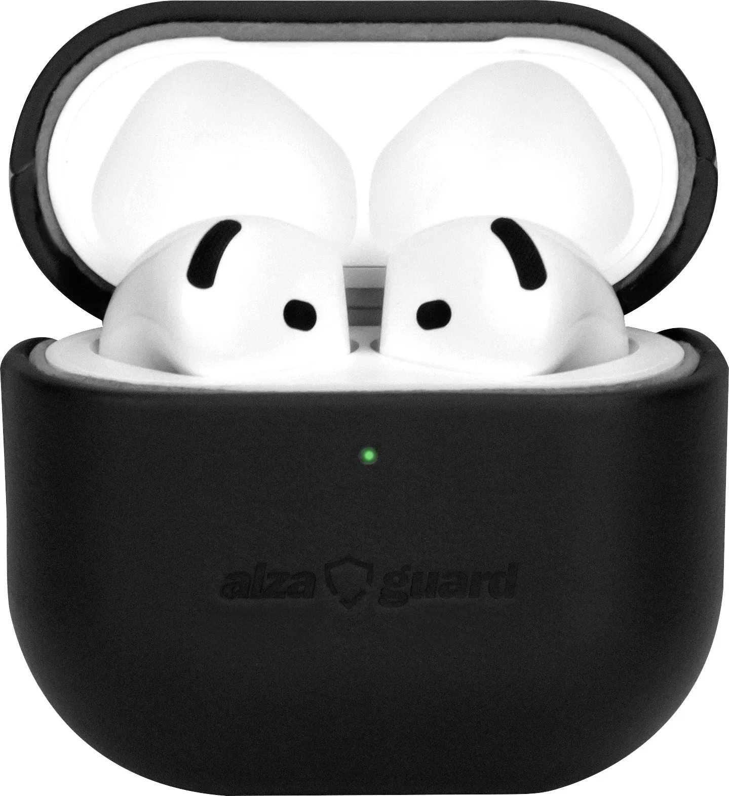 AlzaGuard Genuine Leather AirPods 4 fekete tok