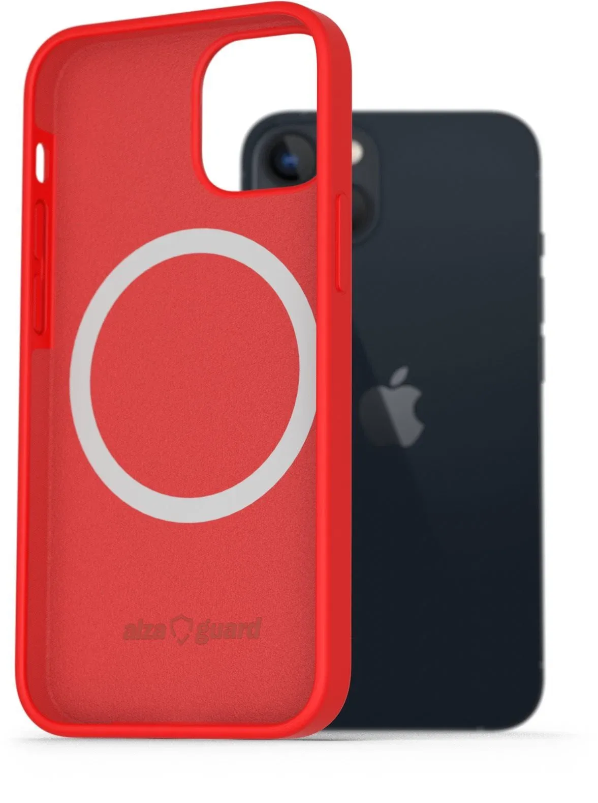 AlzaGuard Silicone Case Compatible with Magsafe iPhone 13 piros tok