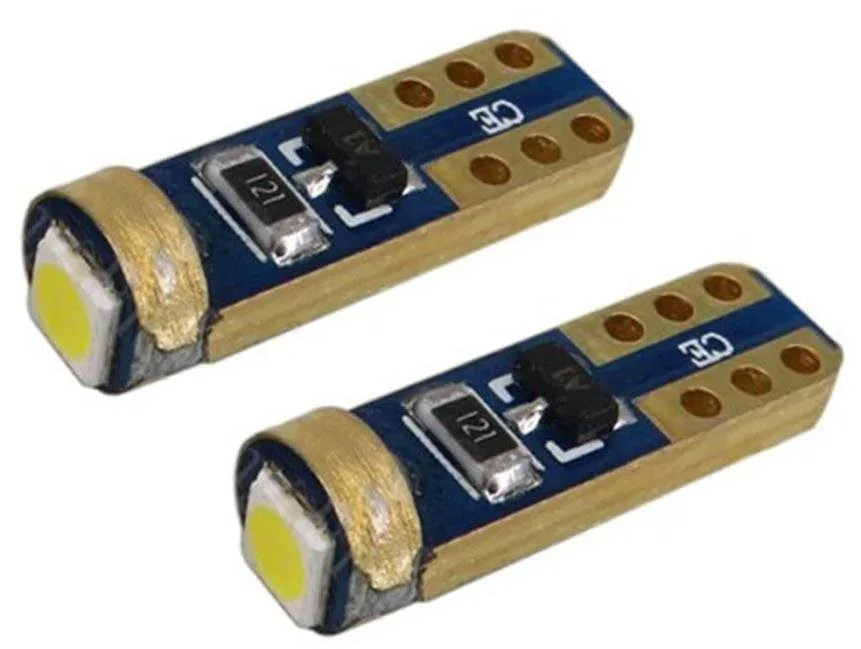 SEFIS LED izzó T5 3030 1SMD műszerfal riasztó háttérvilágításhoz - fehér 2db