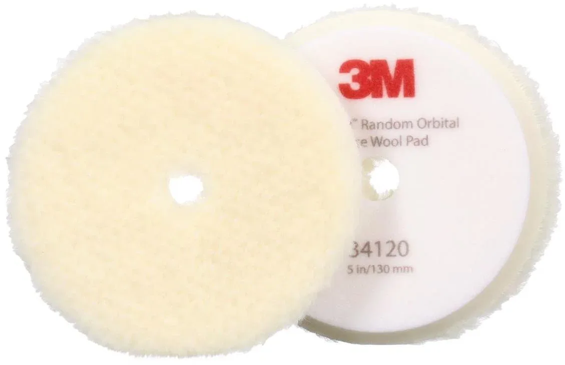3M™ Perfect-It™ Random Orbital Coarse Wool Pad - javító polírozó korongok, fehér, 2 db, 130 mm
