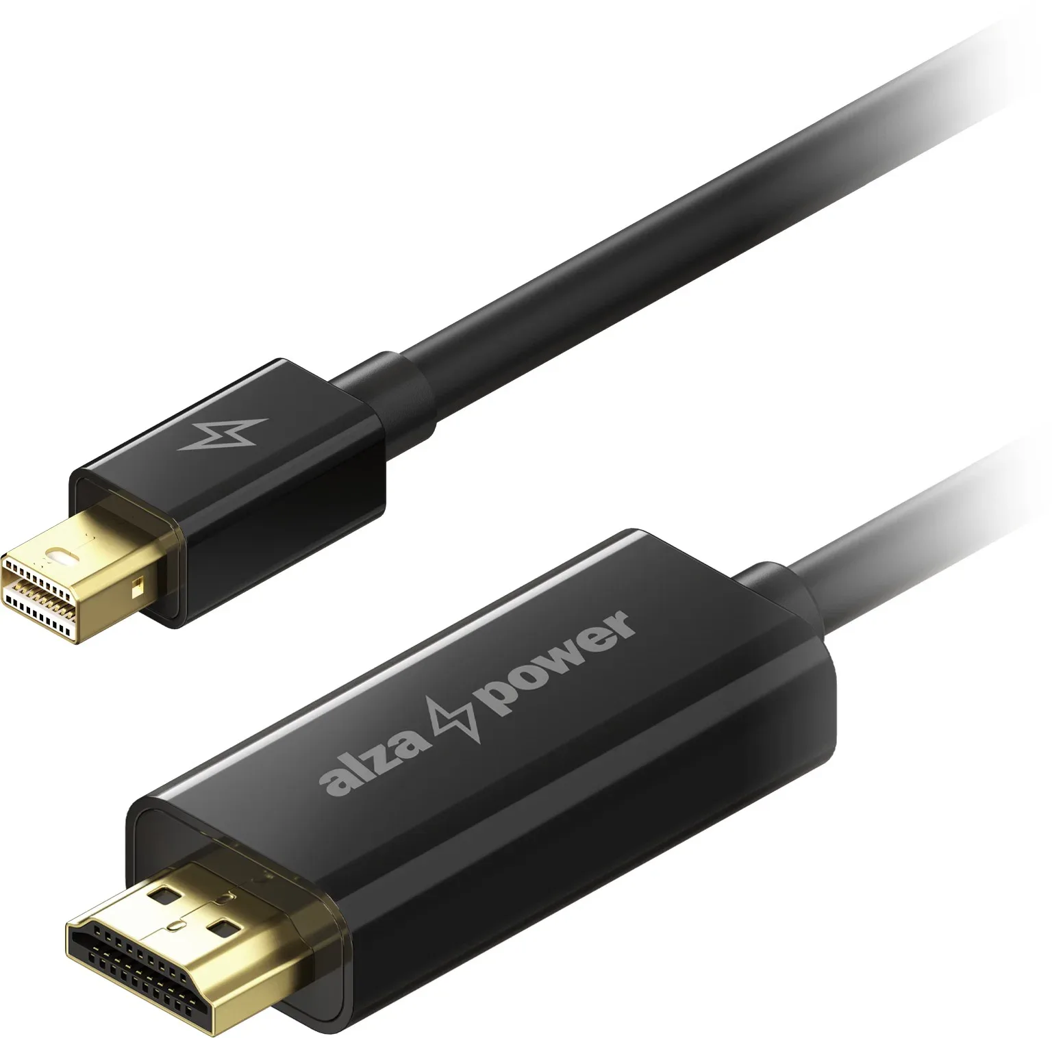 AlzaPower Core MiniDisplayPort to HDMI 4K, 3m, fekete