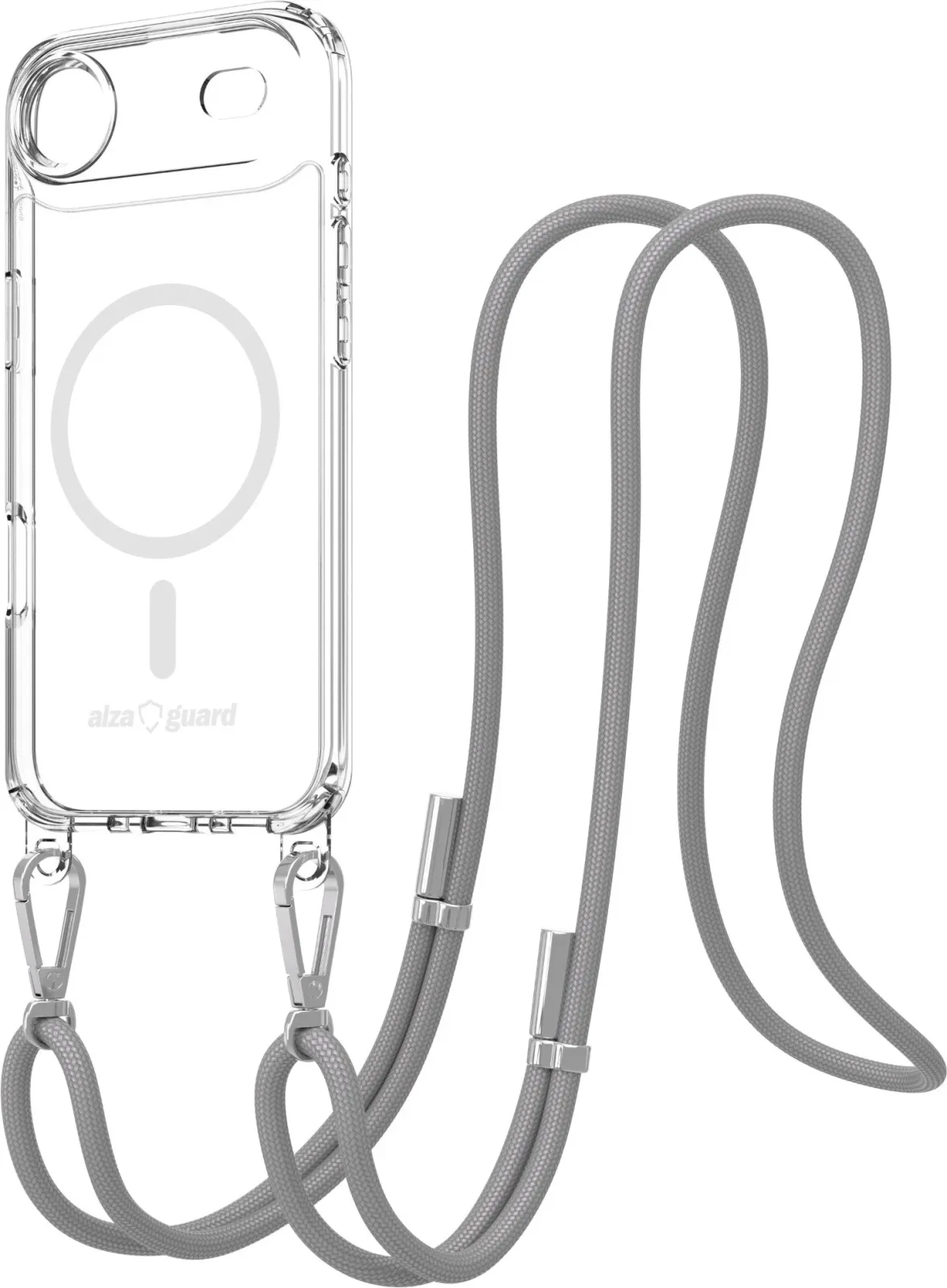 AlzaGuard Luxe Detach Lanyard iPhone Air szürke MagSafe tok