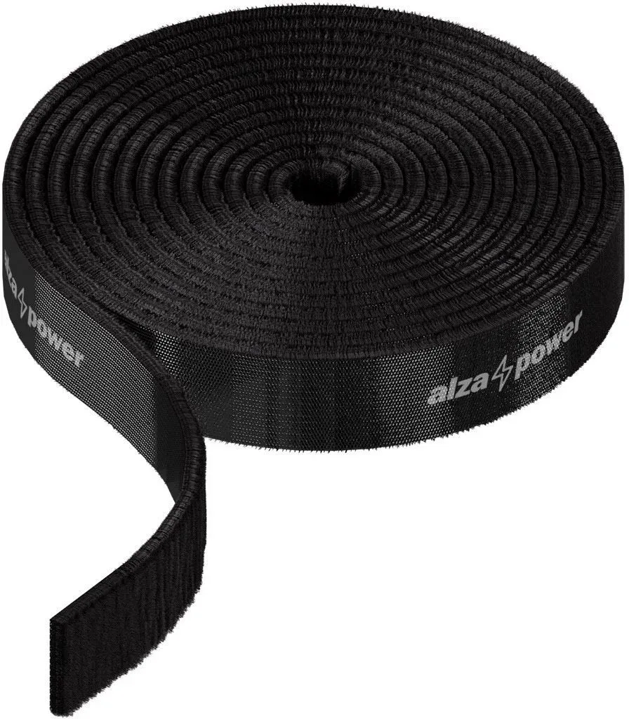 AlzaPower VelcroStrap + Roll 1 m fekete