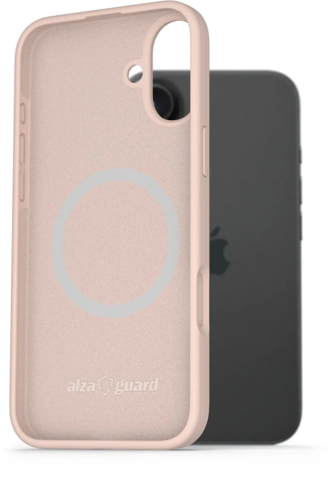 AlzaGuard iPhone 16 Plus Silicone Case Compatible with Magsafe rózsaszín tok
