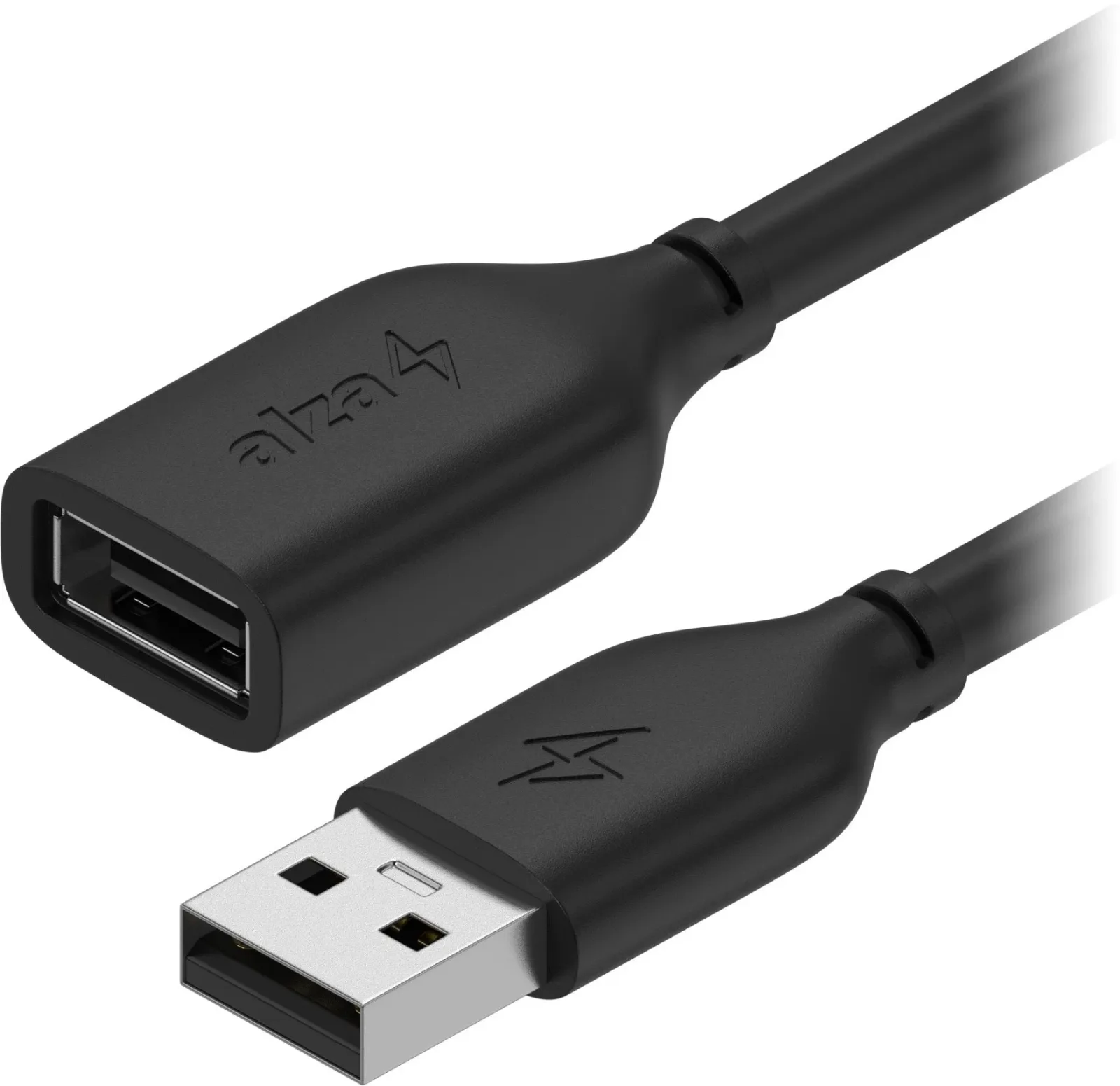 AlzaPower Core USB-A (M) to USB-A (F) 2.0 0.5m, fekete