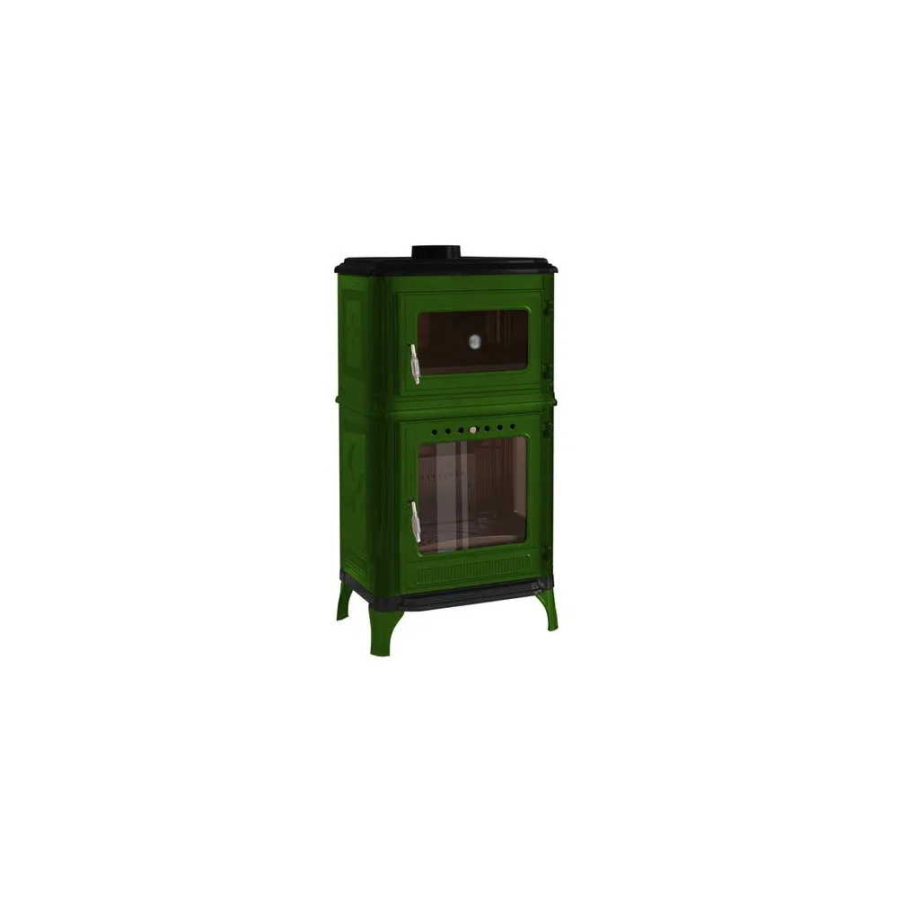 Hunor 8010 öntvény sütős kandalló, zöld 7,1 kW