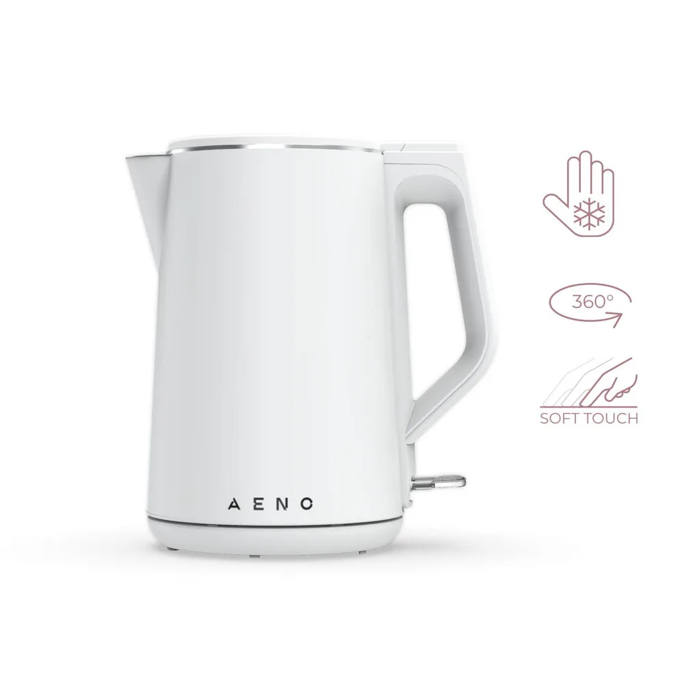 AENO AEK0002 EK2 vízforraló, 2200 W, 1.5 liter kapacitás, dupla falú, LED kijelzés, fehér