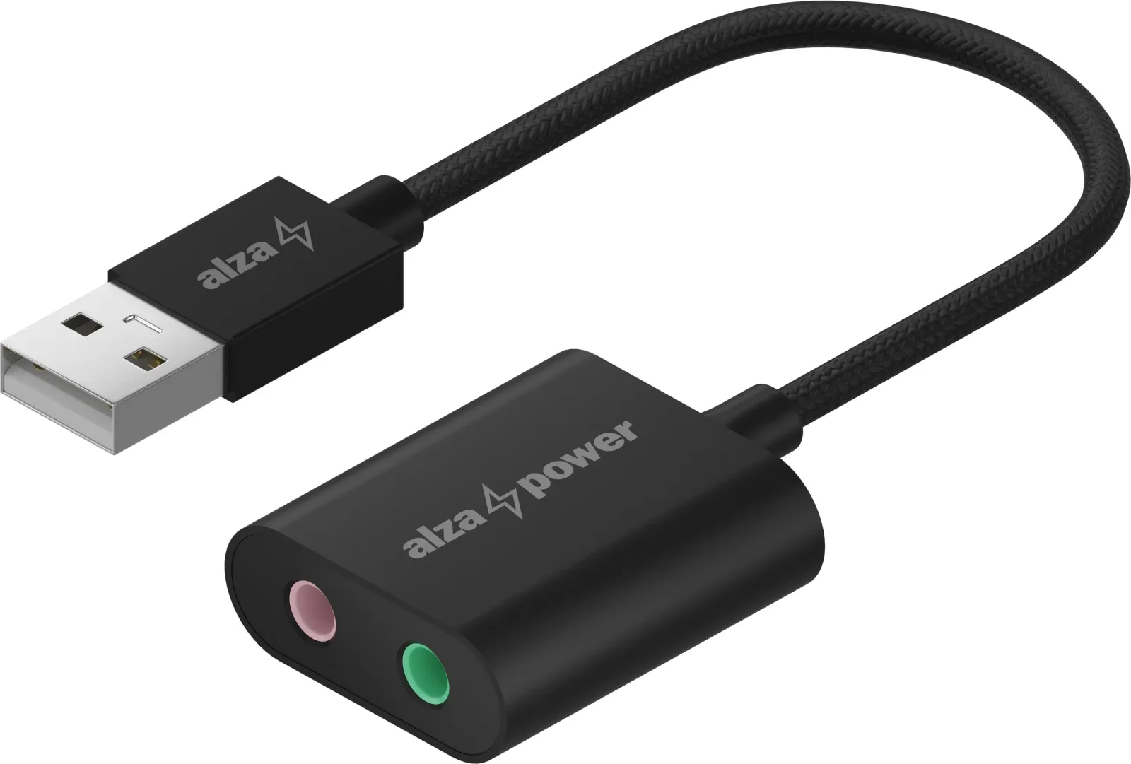 AlzaPower USB-A External Sound Card 4030 fekete