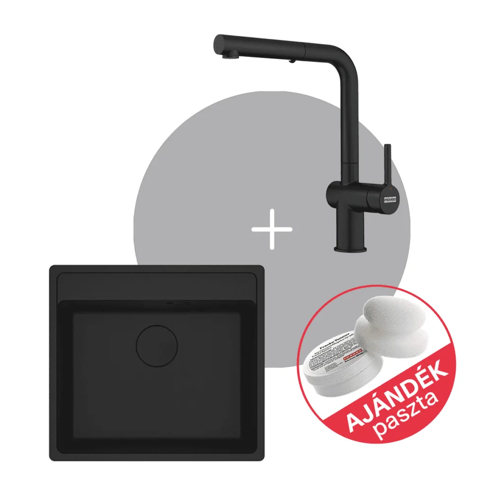 Franke Mosogató Maris MRG 610-52 TL és csaptelep ACTIVE L DOCCIA szett + Ajándék többfunkciós paszta