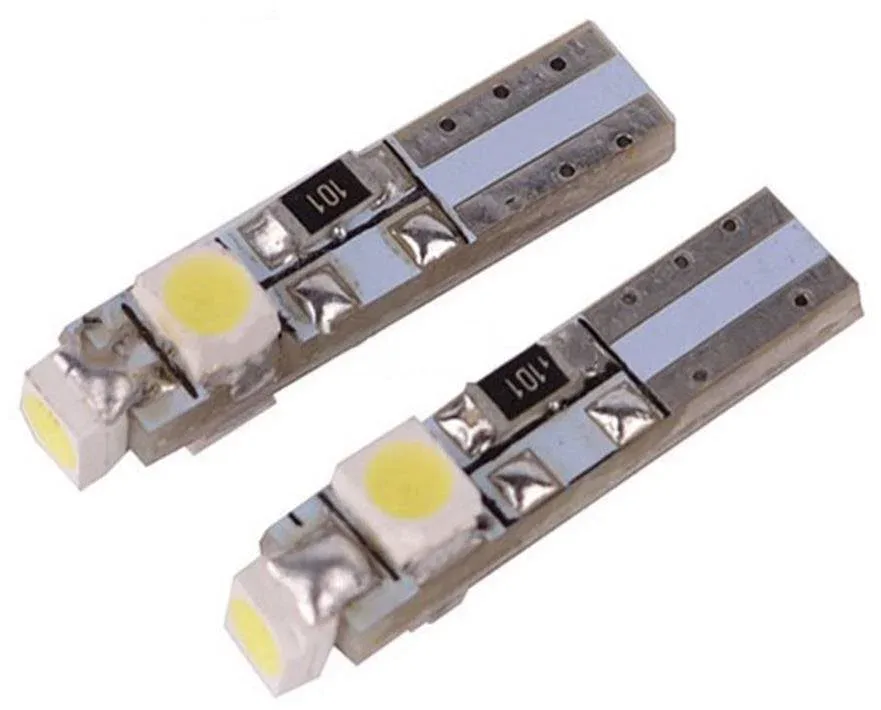 M-Style LED izzó T5 3528 3SMD műszerfal/kilométeróra háttérvilágításhoz - fehér 2db