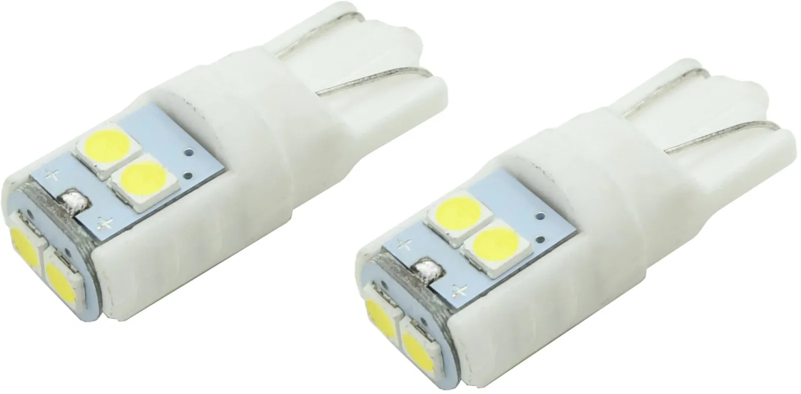 Compass LED izzó, 6LED 3030, 12 V, T10, fehér, 2 db