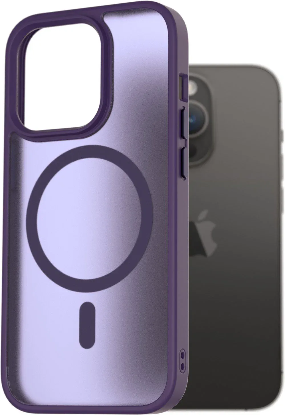 AlzaGuard Matte Case Compatible with Magsafe iPhone 14 Pro sötétlila tok
