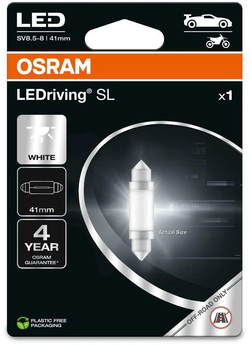 OSRAM LEDriving SL C5W 41 mm hosszú, hideg fehér 6000K 12V, 1 db a csomagban