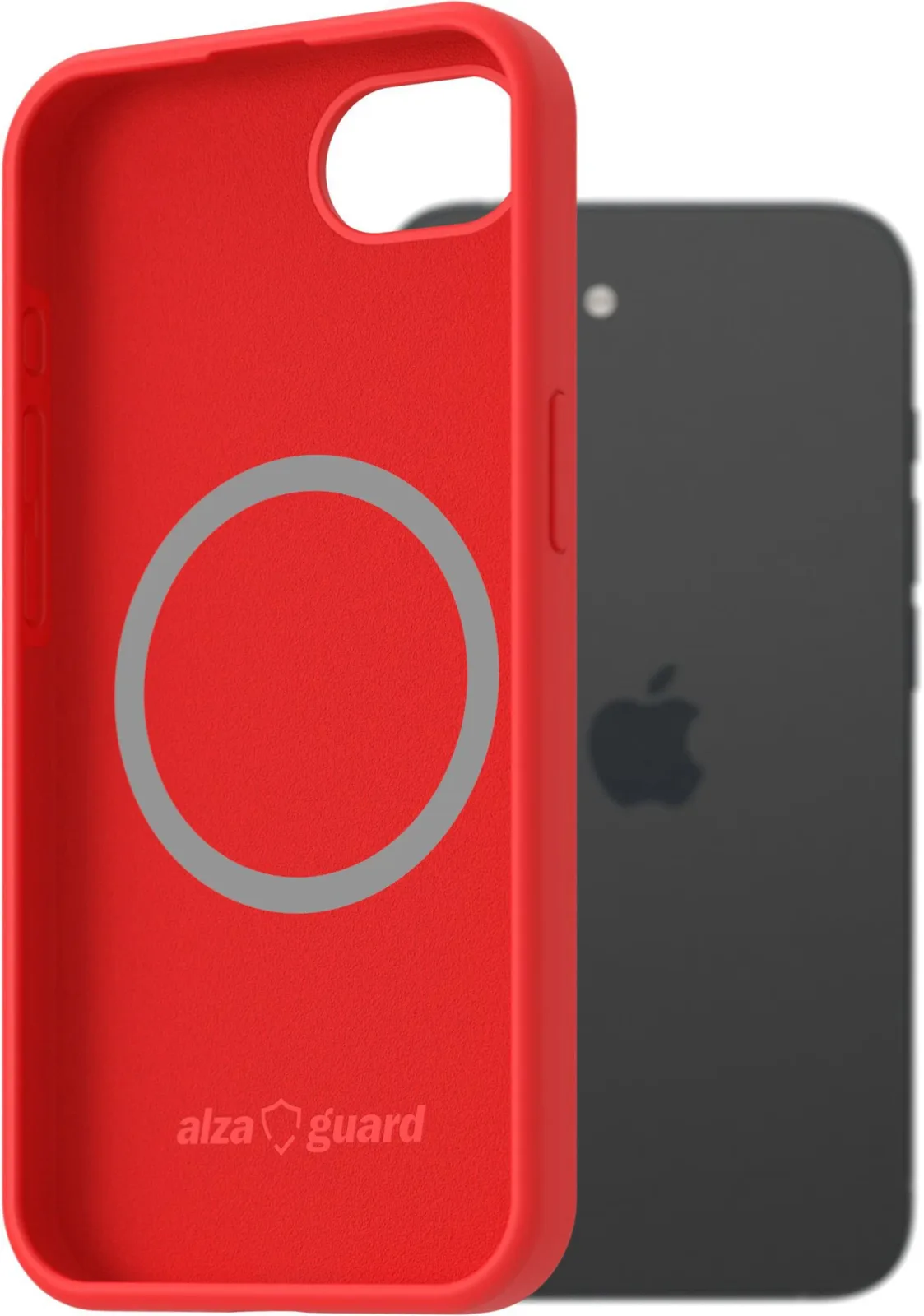 AlzaGuard Silicone Case Compatible with Magsafe iPhone 16e piros tok