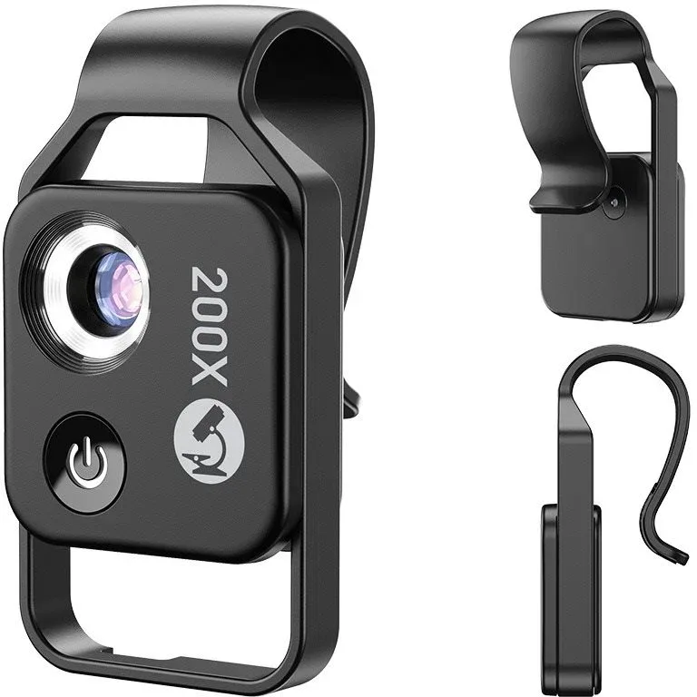 Apexel 200X Mobile Phone Microscope Lens with LED Light & CPL Filter