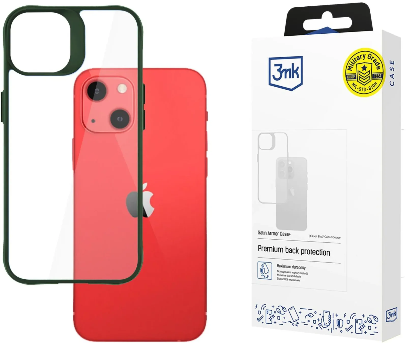 3MK Satin Armor Case+ Apple iPhone 13 zöld tok