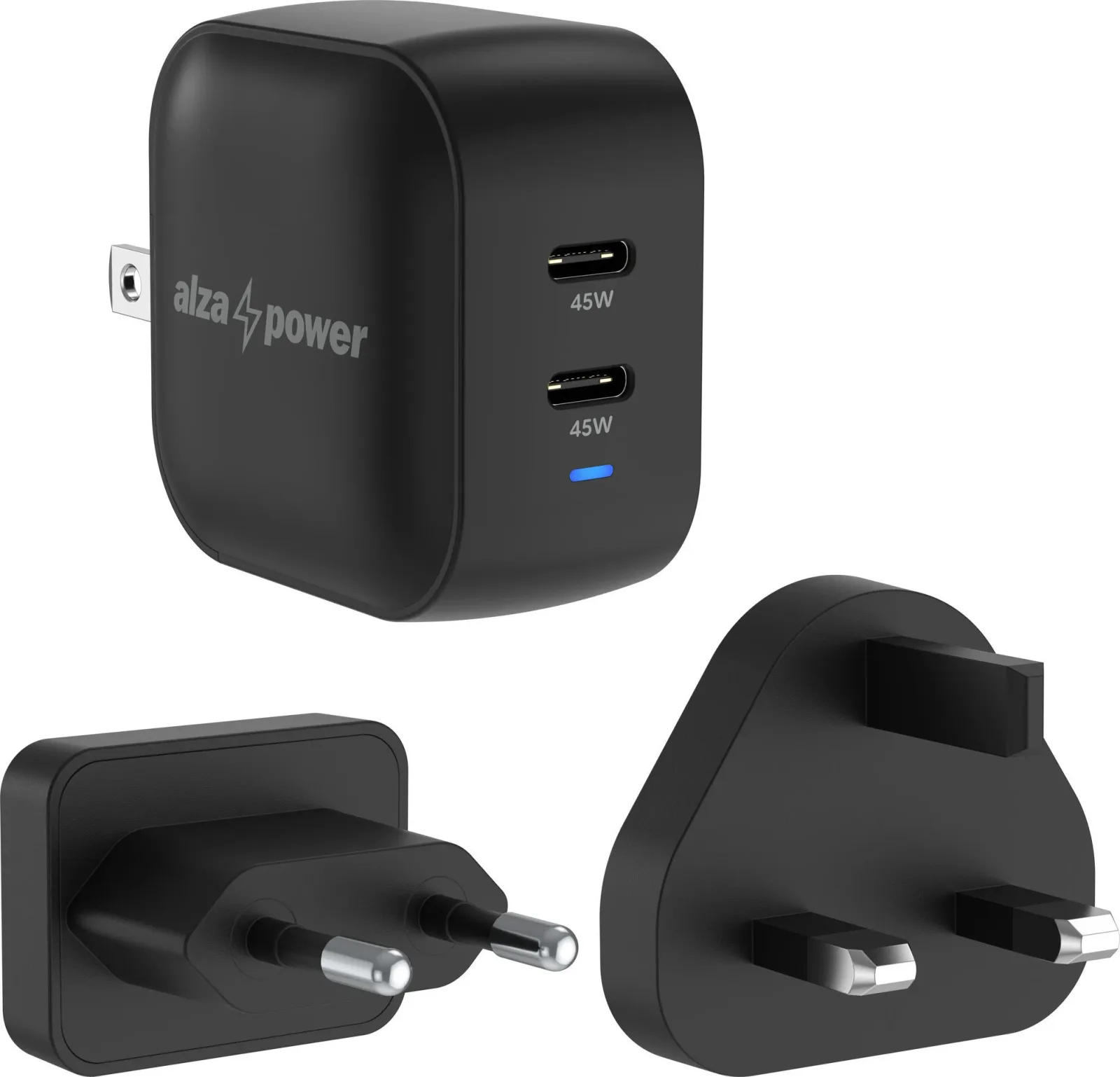 AlzaPower T360CC Mini Travel Charger 48W, fekete