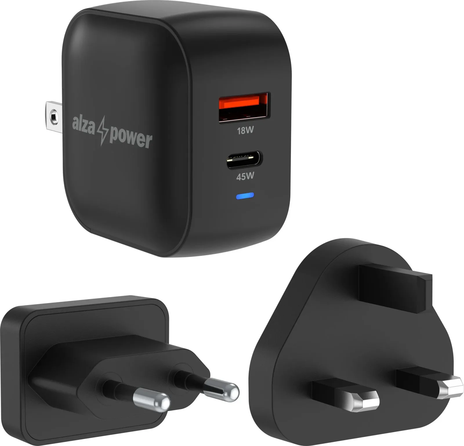 AlzaPower T350CA Mini Travel Charger 48W, fekete