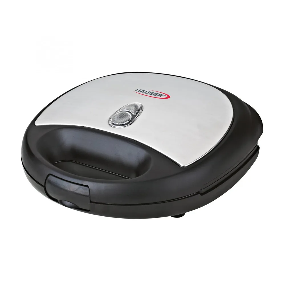 HAUSER ST-629 szendvicssütő, max. 800 W, 2 szeletes, tapadásmentes bevonat, fekete/inox színű
