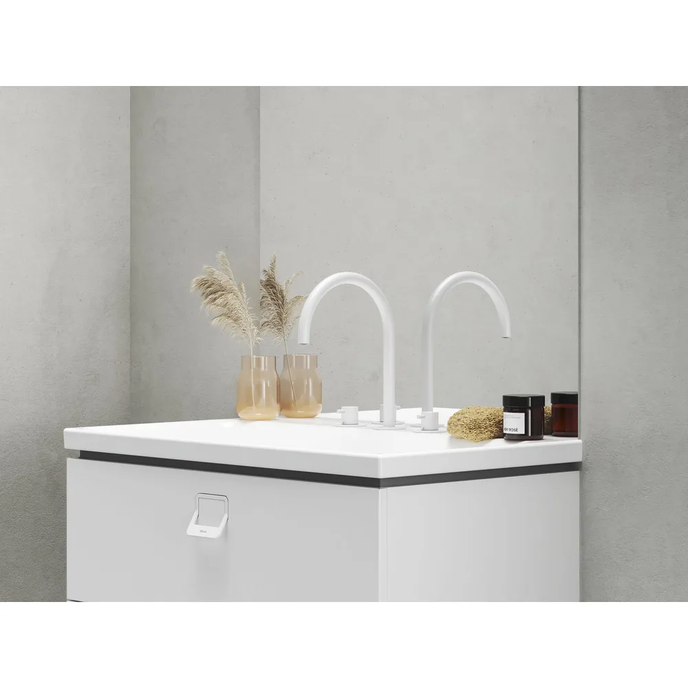 RAVAK X070238 Espirit álló mosdócsaptelep, 3 furatos 270 mm leeresztő nélkül ES 018.10WV, White Velvet