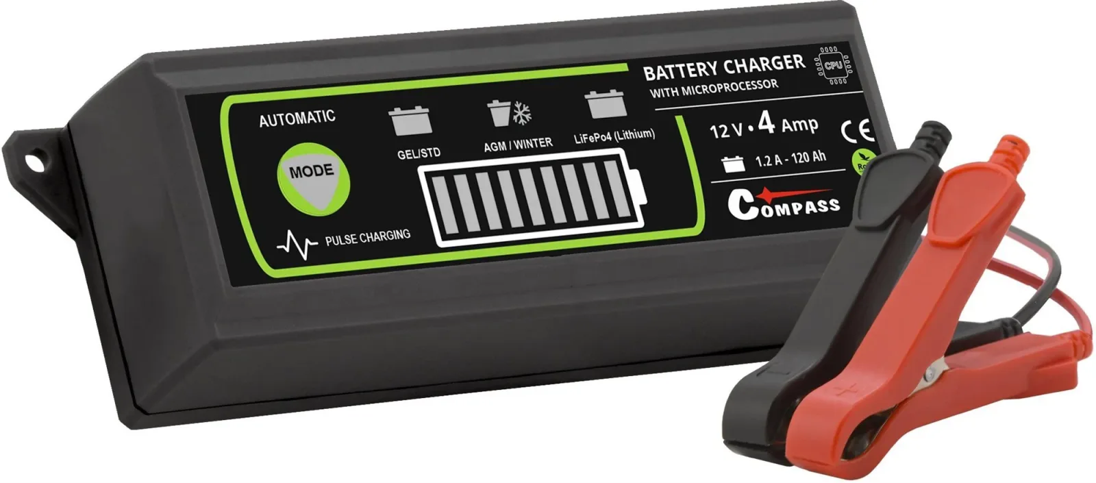 Compass töltő mikroprocesszor 4A 12V PB / GEL max. 120Ah