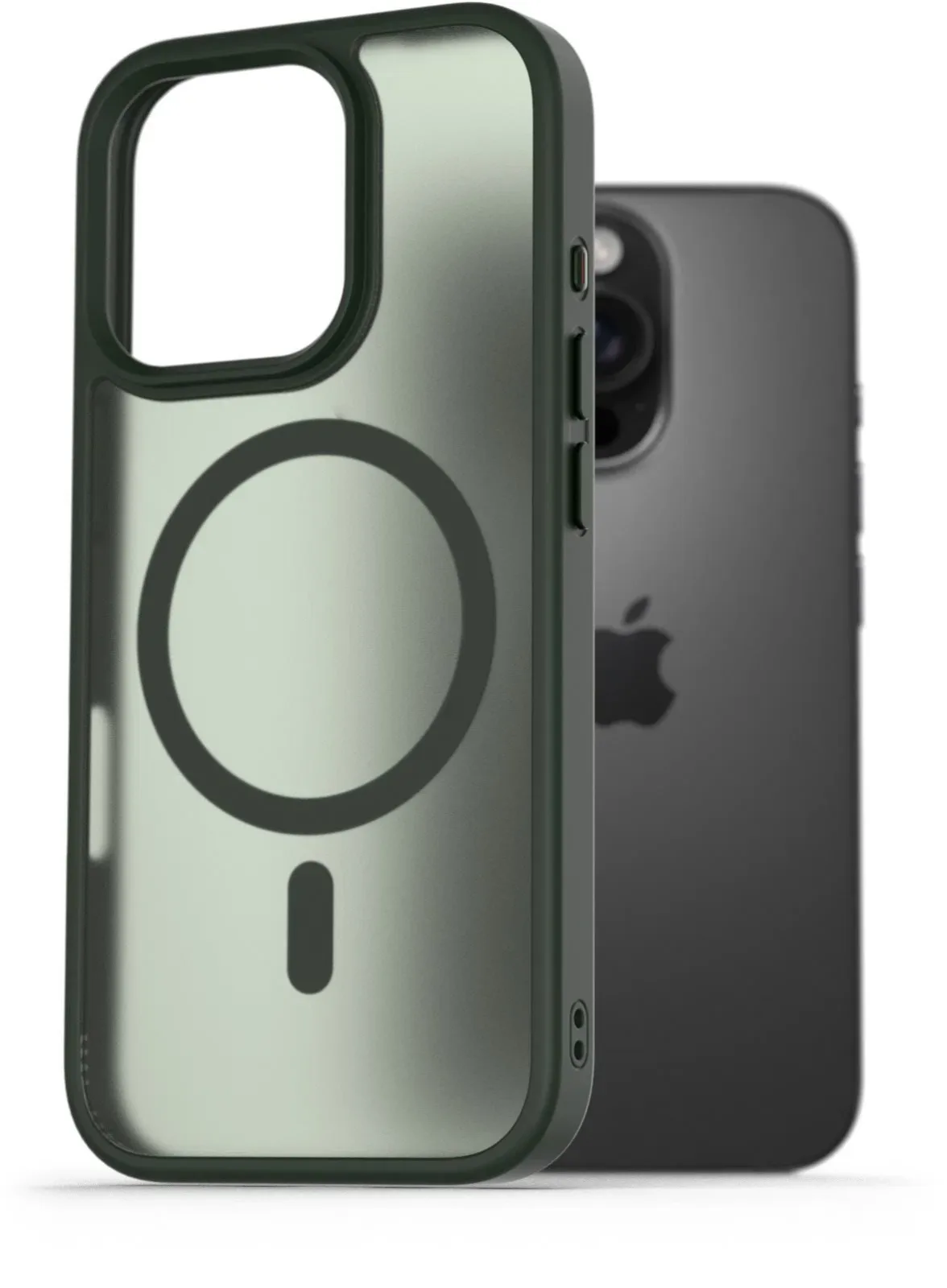 AlzaGuard Matte Case Compatible with Magsafe iPhone 16 Pro sötétzöld tok