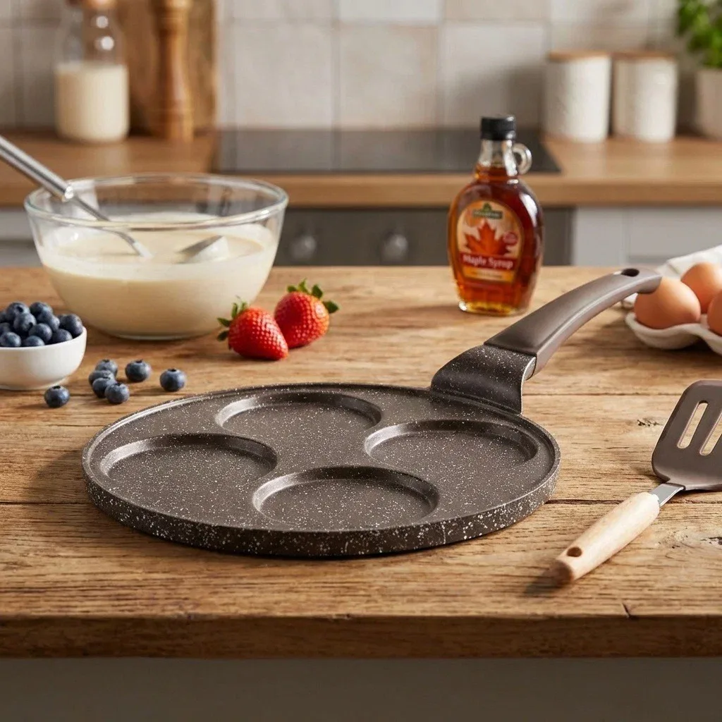 BANQUET GRANITE Dark Brown Tarkedlisütő, tapadásmentes felület, 4 lyukú, 26 cm