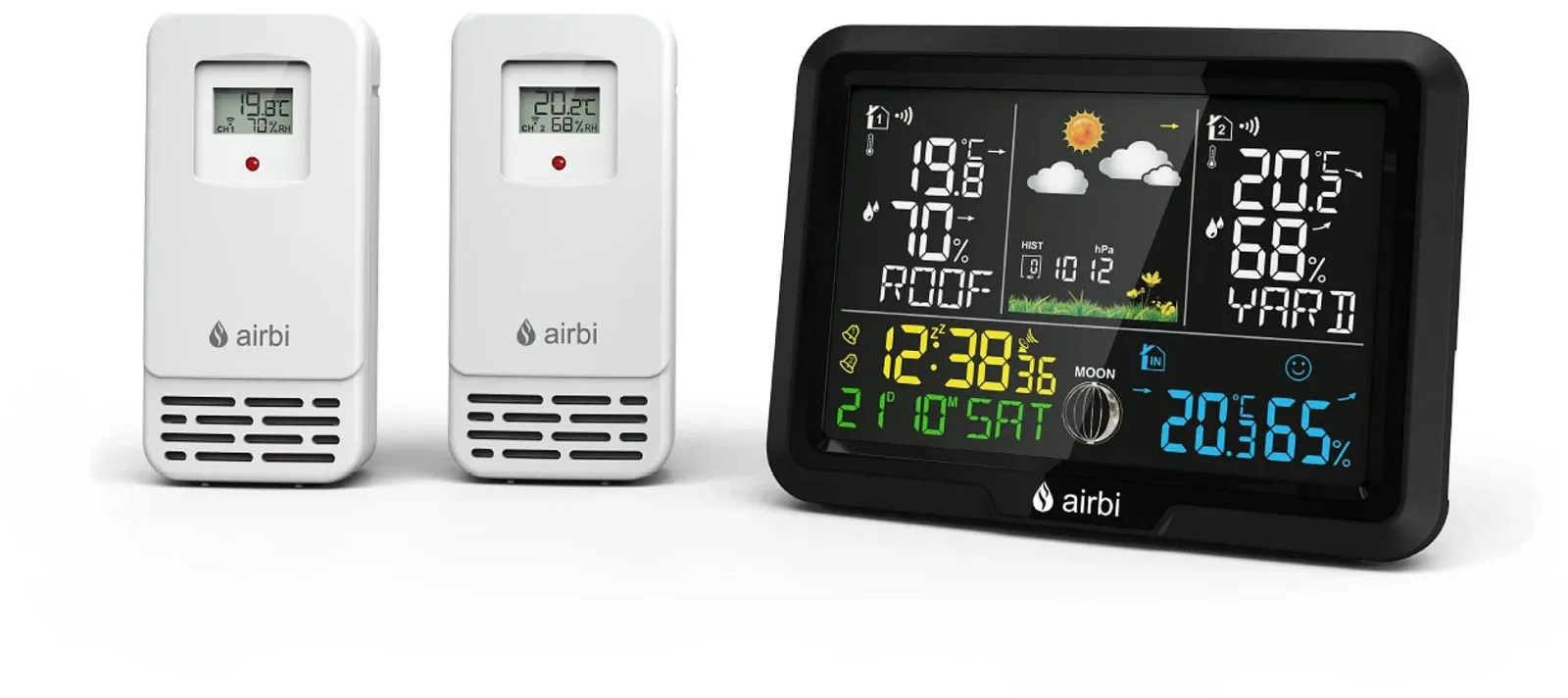 Airbi DUO Color - 2 vezeték nélküli érzékelővel és színes kijelzővel