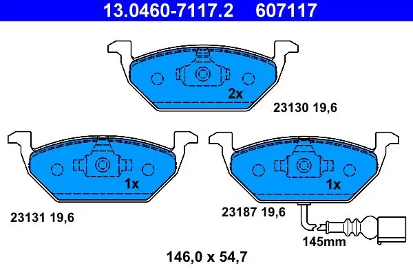 ATE PLATES OCT/OC2 FRONT WITH SIG. ATE 13.0460-7117.2