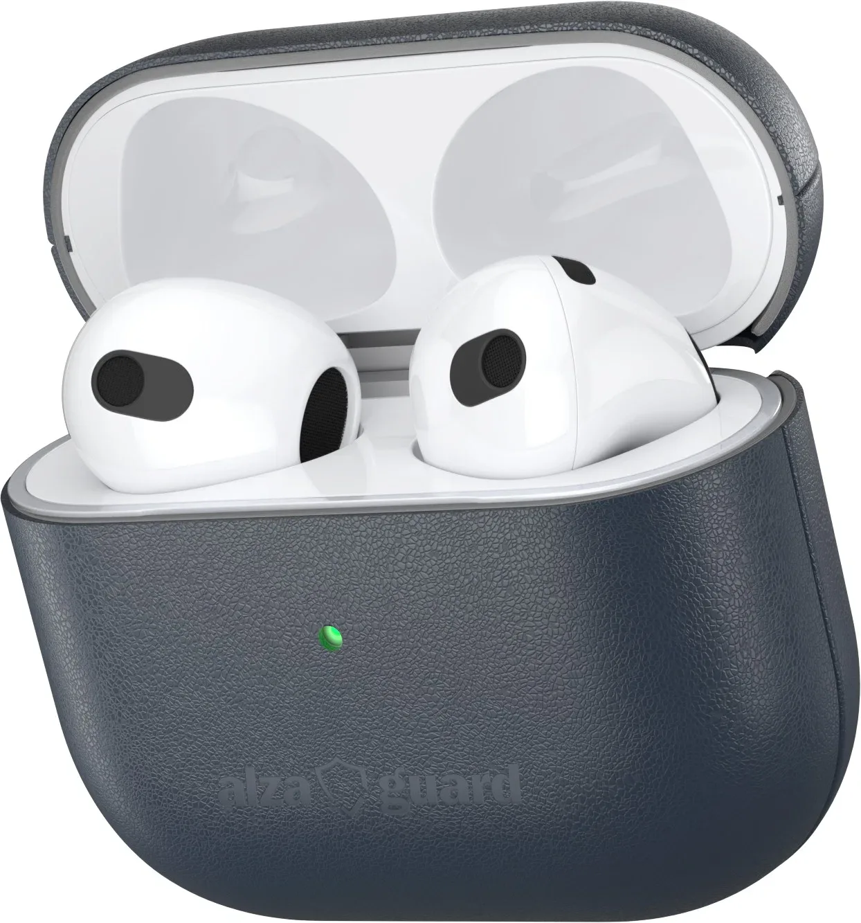 AlzaGuard Genuine Leather AirPods (2021) kék tok