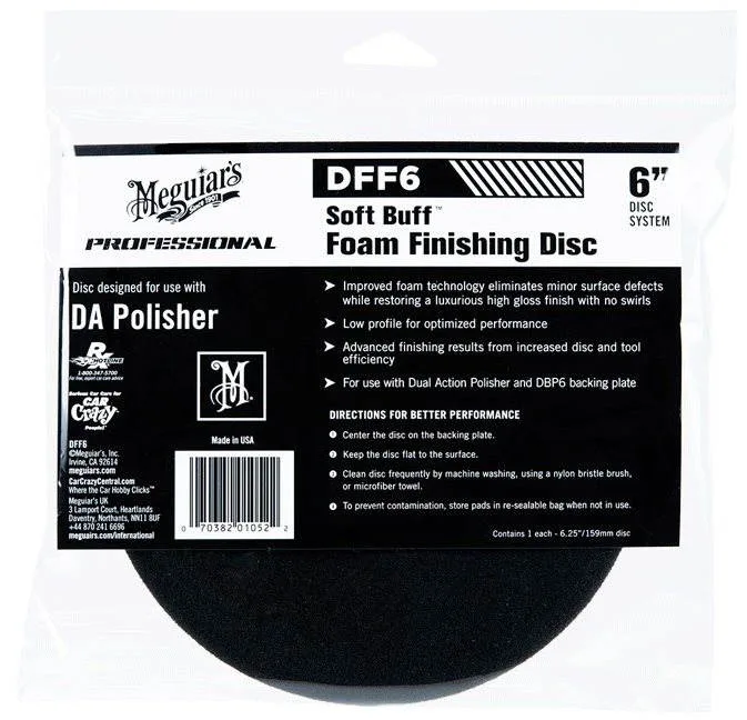 Meguiar's DFF6 Soft Buff Foam Finishing Disc 6"