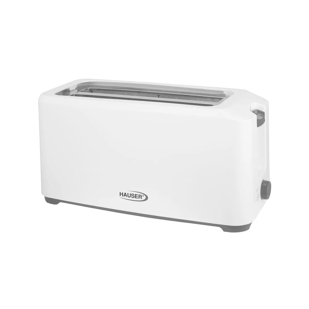 HAUSER T-234 kenyérpirító, 1450 W, 4 szeletes, automata szeletkidobás, fokozatmentes pirítás, fehér/szürke színű