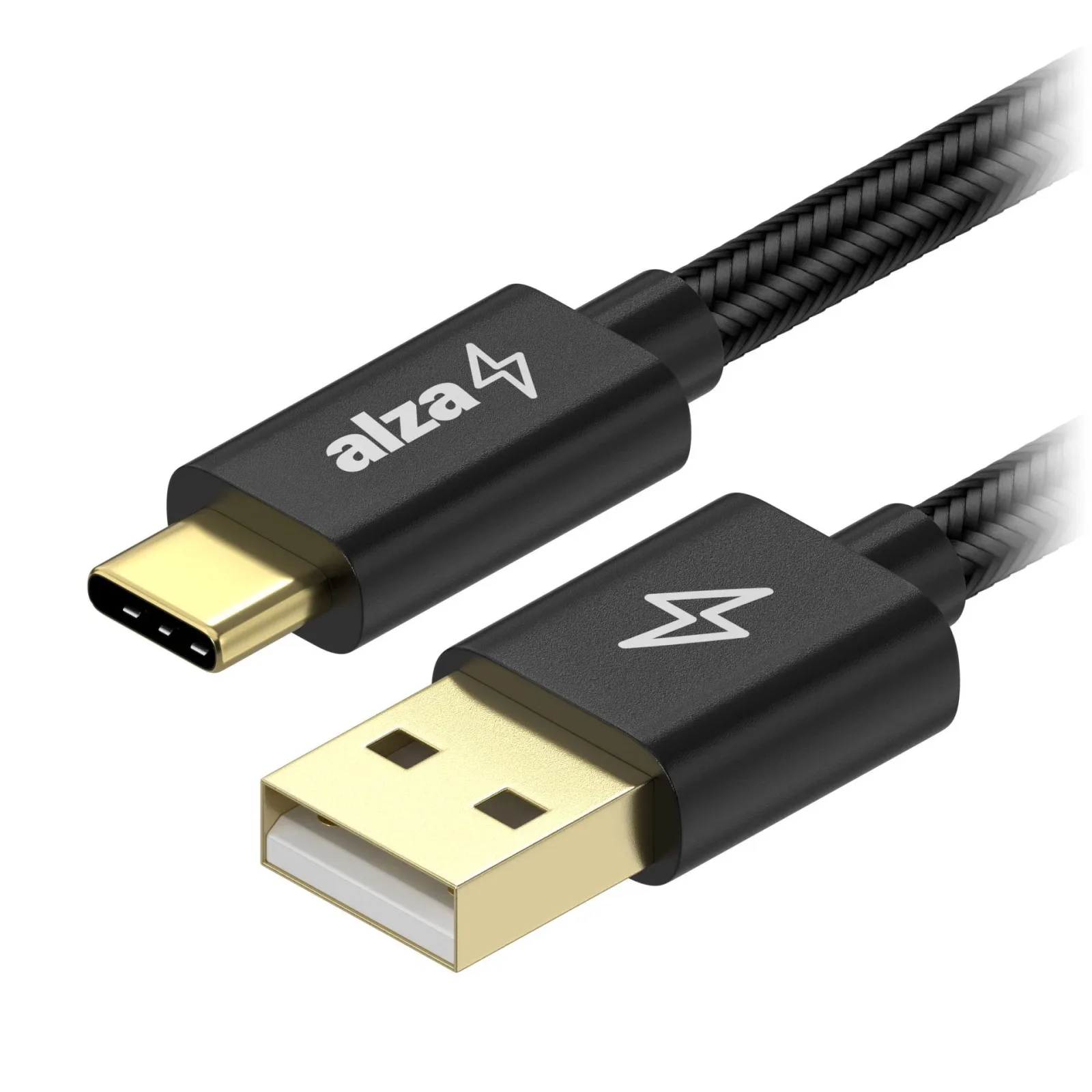 AlzaPower AluCore Charge USB-A to USB-C 2.0 3m, fekete