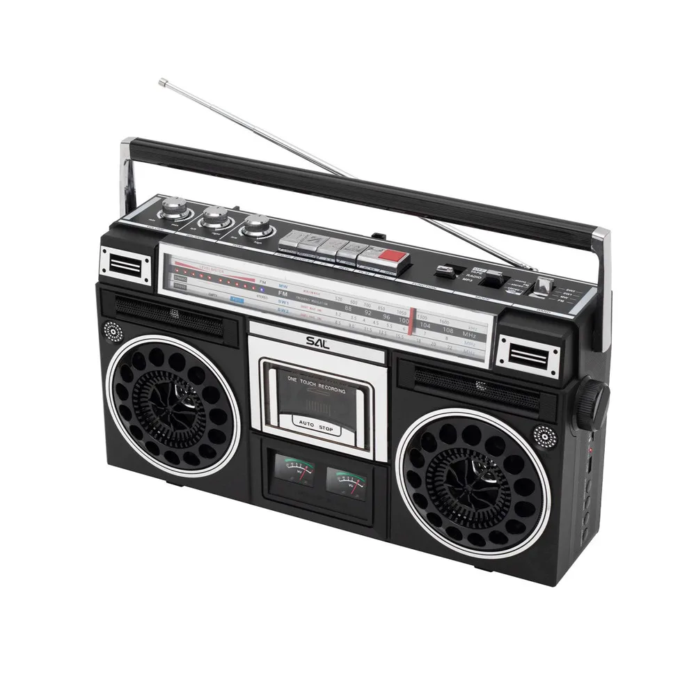 SAL RRT BROOKLYN sztereó kazettás rádiós magnó, Bluetooth, USB, microSD, MP3, felvétel, 4-sávos rádió, multimédia