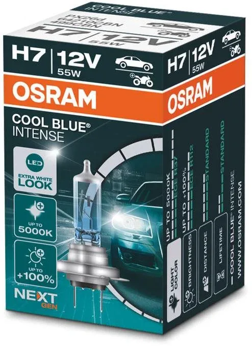 OSRAM H7 Cool Blue Intense, 12V, 55W, PX26d, doboz