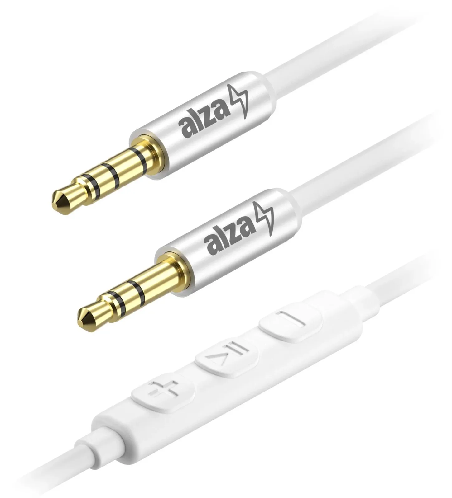 AlzaPower Alucore Audio 3.5mm Jack 4P-TRRS (M) to 3.5mm Jack (M), 1m - ezüst