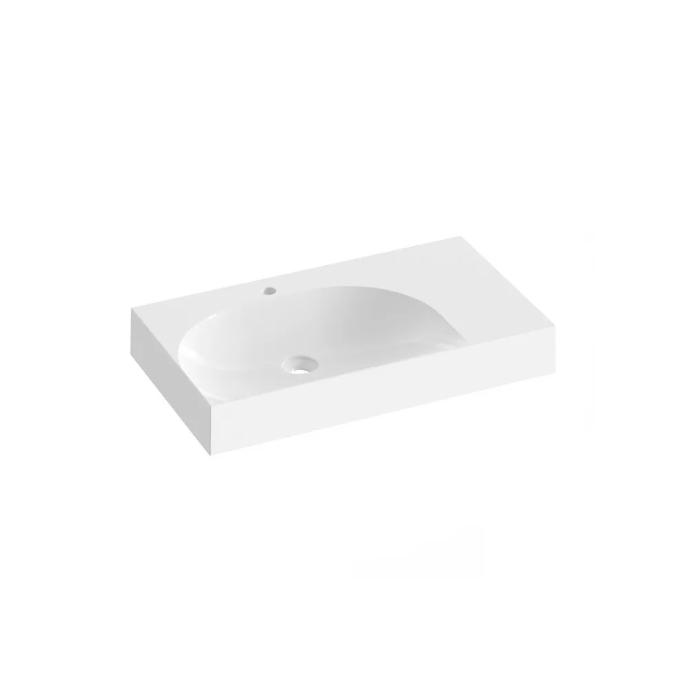 RAVAK XJXP1280001 Lite 80/60 mosdó jobb fehér, túlfolyó nélkül, csaptelep furattal