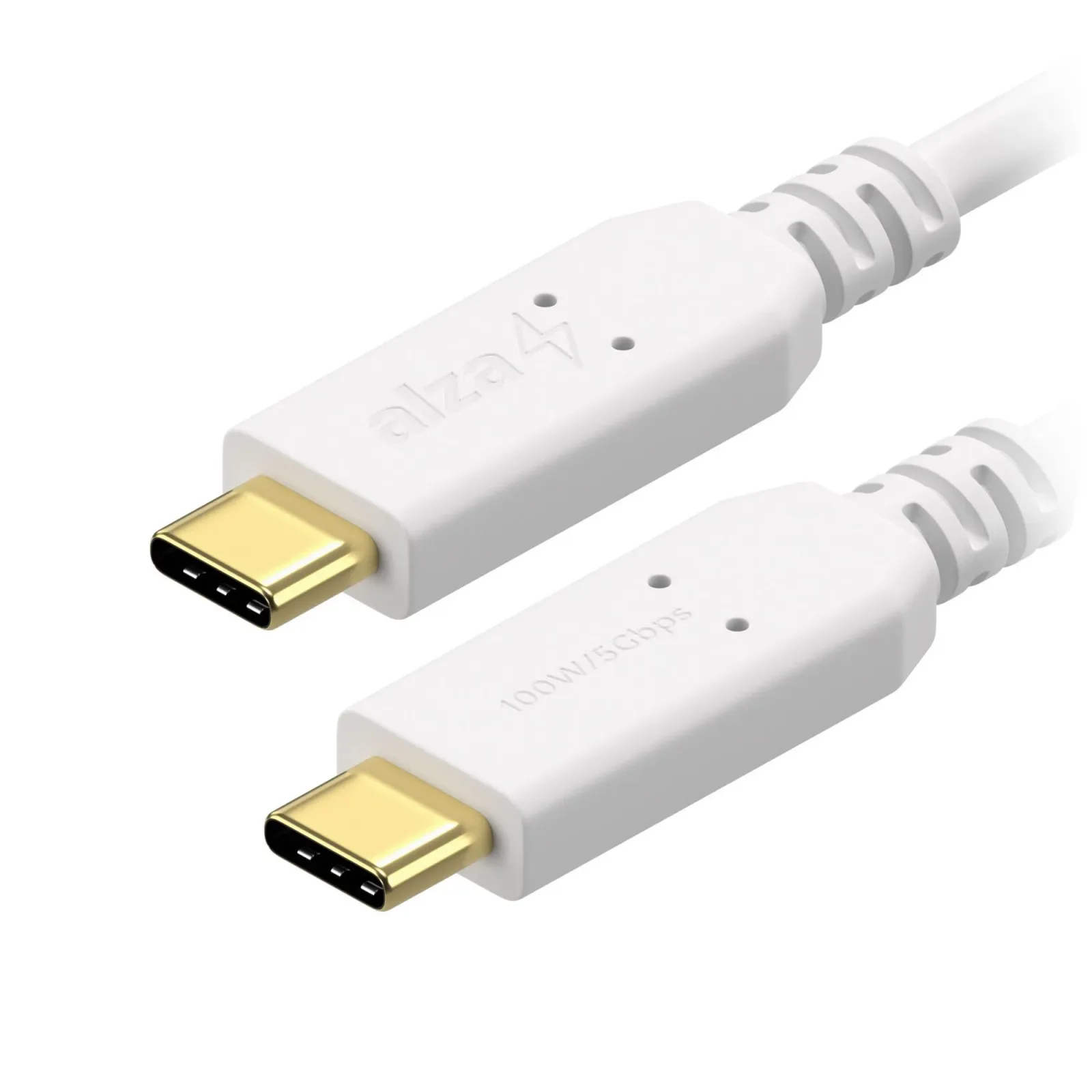 AlzaPower Core USB-C to USB-C 3.2 Gen 1 100W 1m, fehér