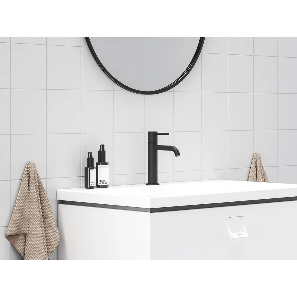 RAVAK X070396 Espirit álló mosdócsaptelep BeCool 190 mm leeresztő nélkül ES 012.21BLM, matt fekete