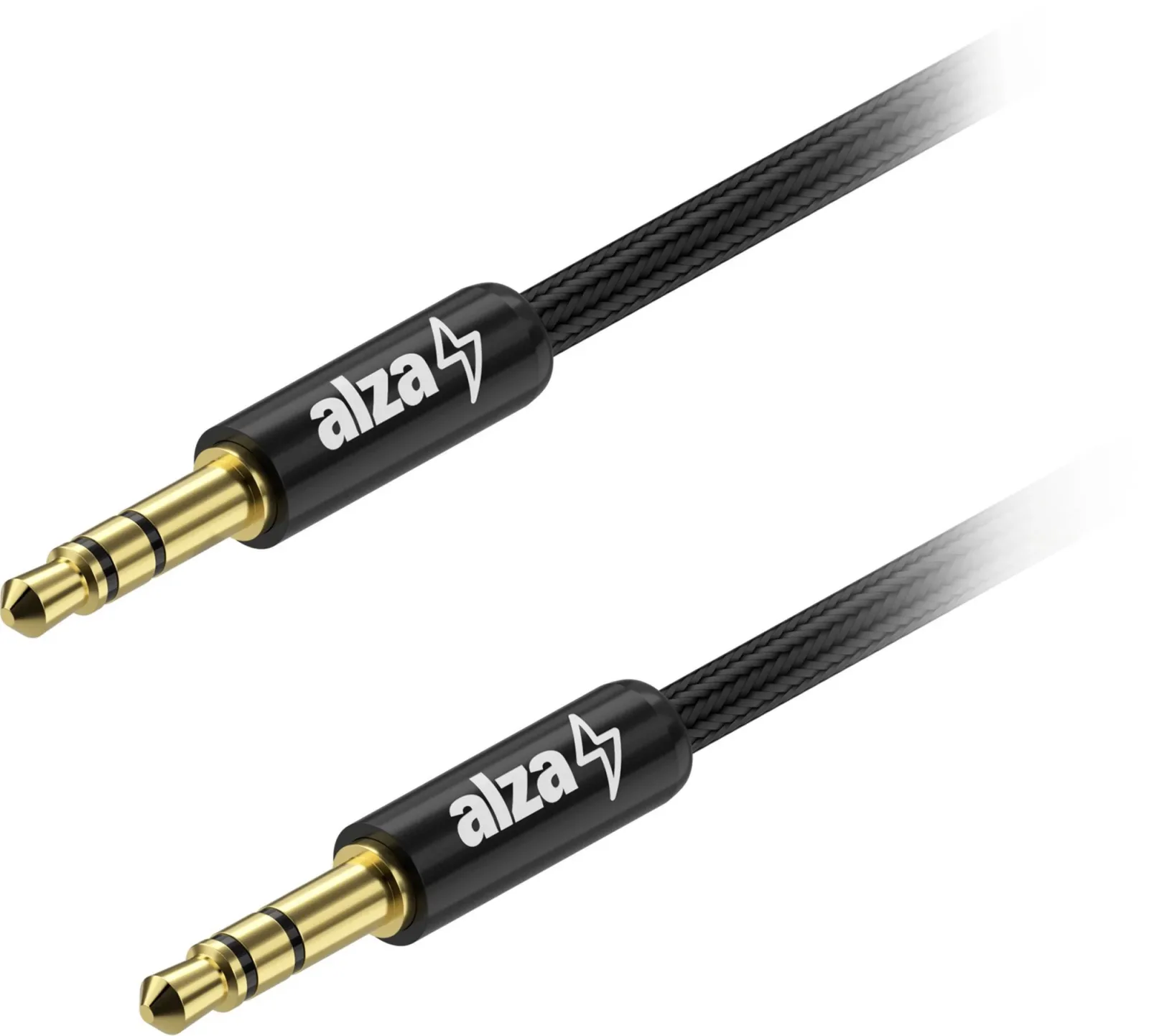 AlzaPower AluCore Audio 3,5 mm Jack (M) to 3,5 mm Jack (M), 2m - fekete