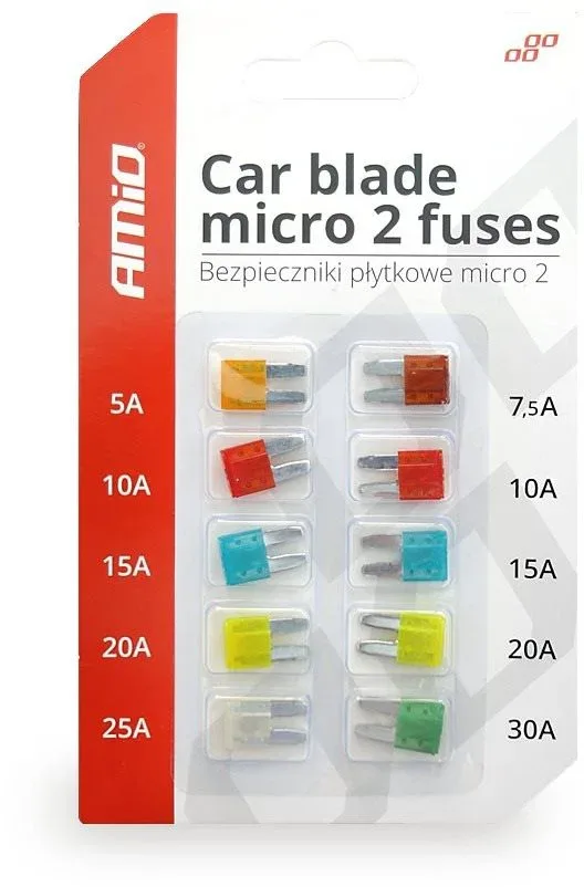 AMIO MICRO lapos biztosíték készlet, 10 db