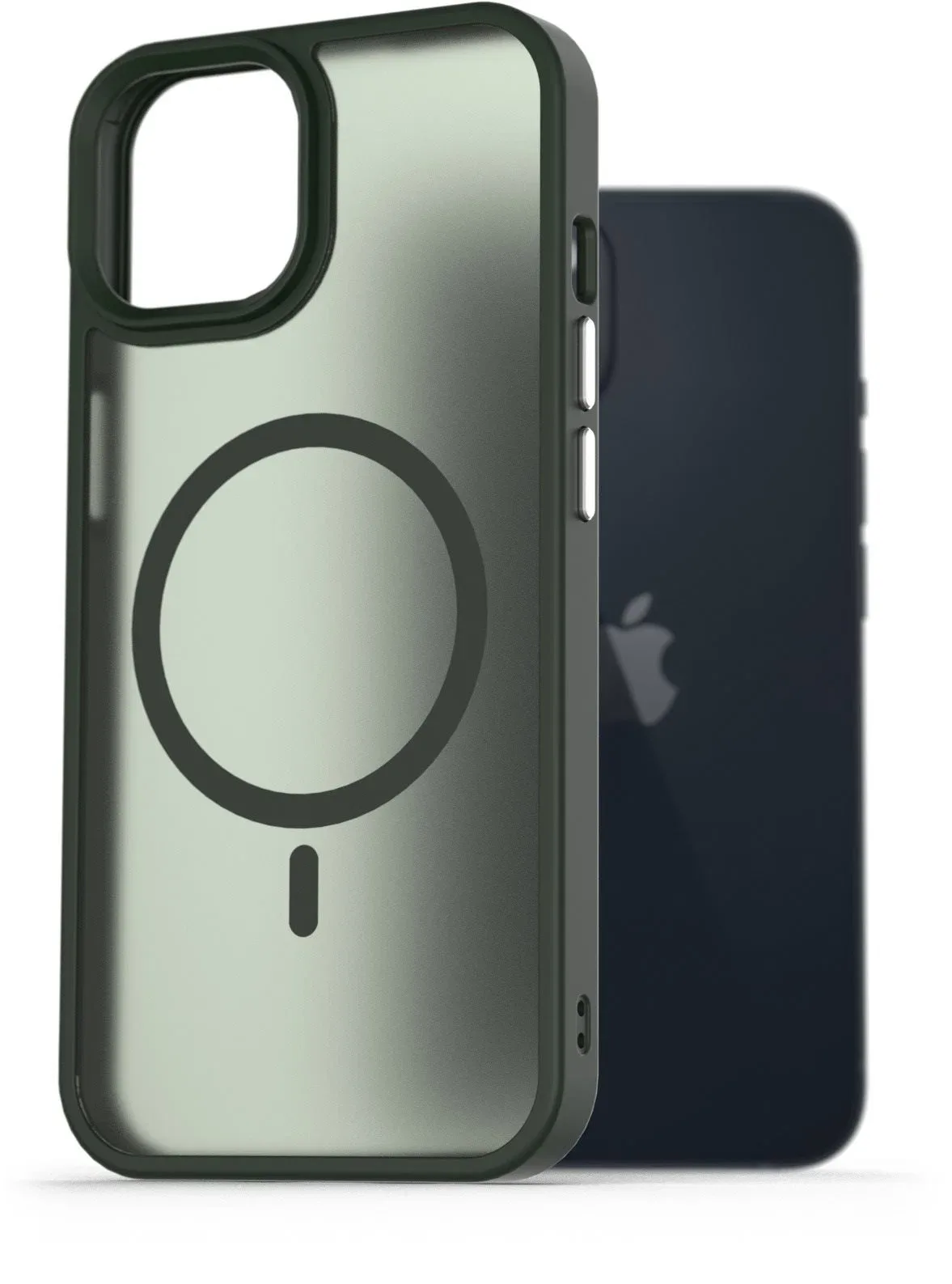 AlzaGuard Matte Case Compatible with Magsafe iPhone 13 sötétzöld tok