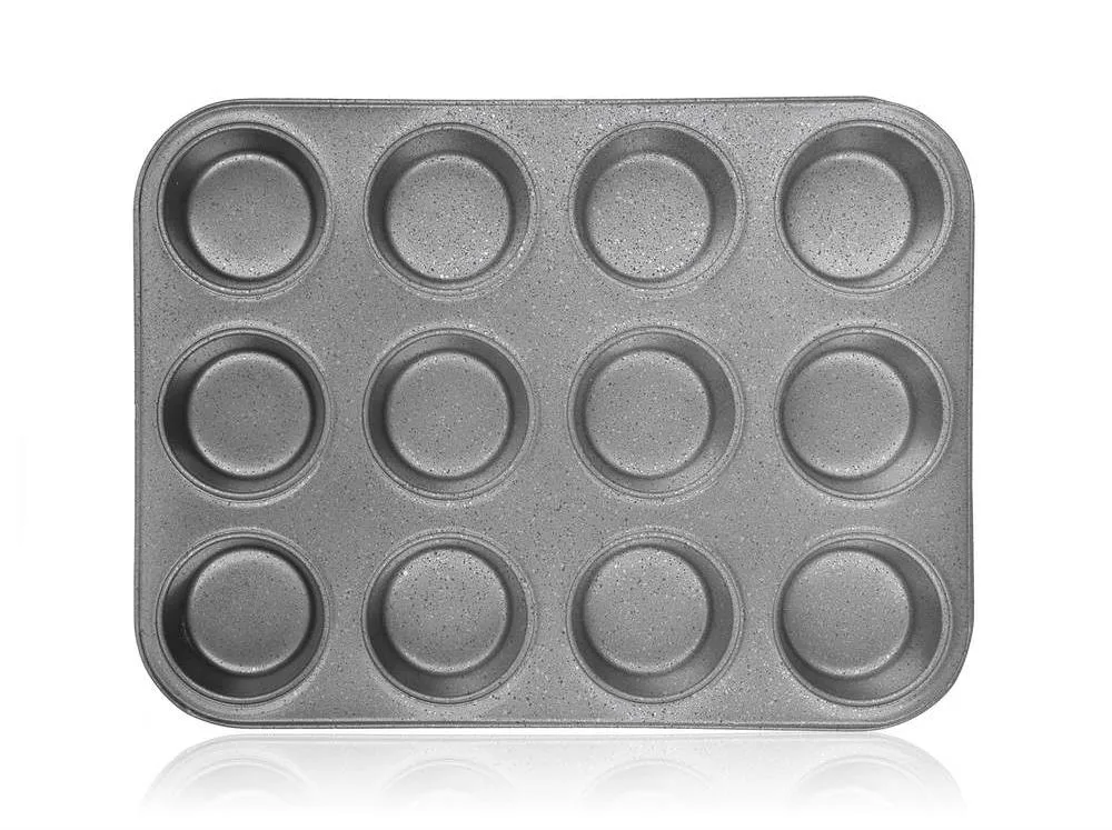BANQUET GRANITE 35x26.5x3 cm-es, 12 darabos muffin forma tapadásmentes felülettel