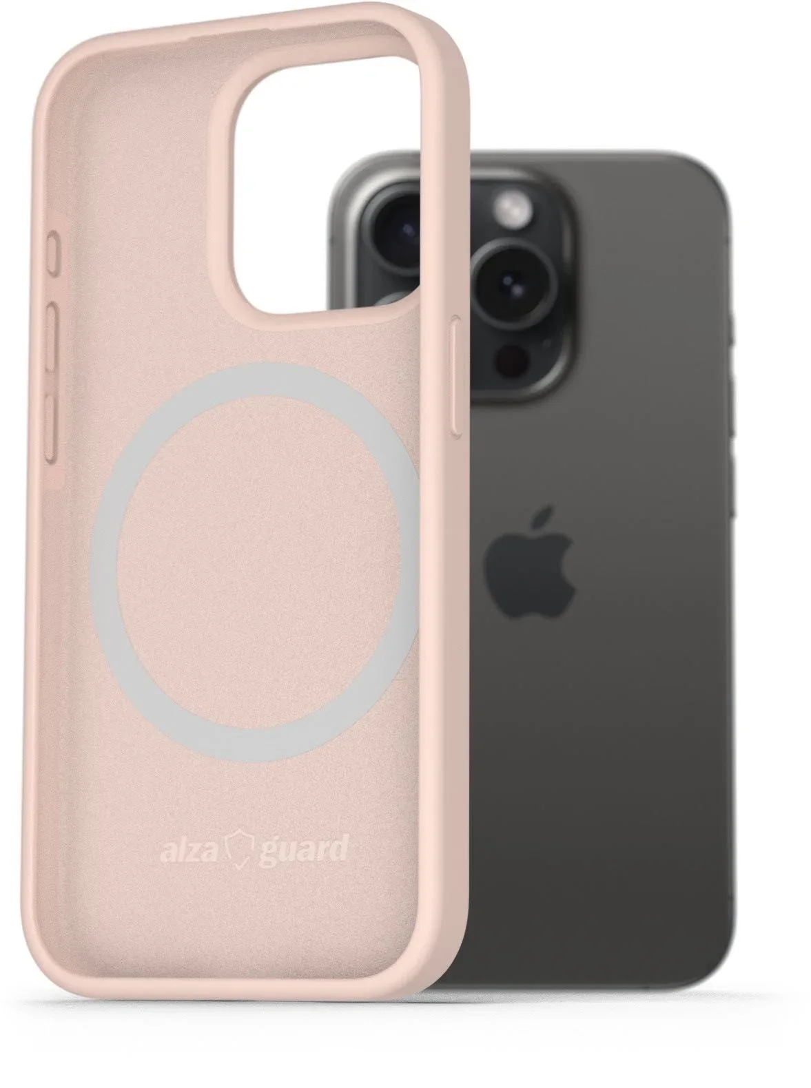 AlzaGuard Silicone Case Compatible with Magsafe iPhone 15 Pro rózsaszín tok