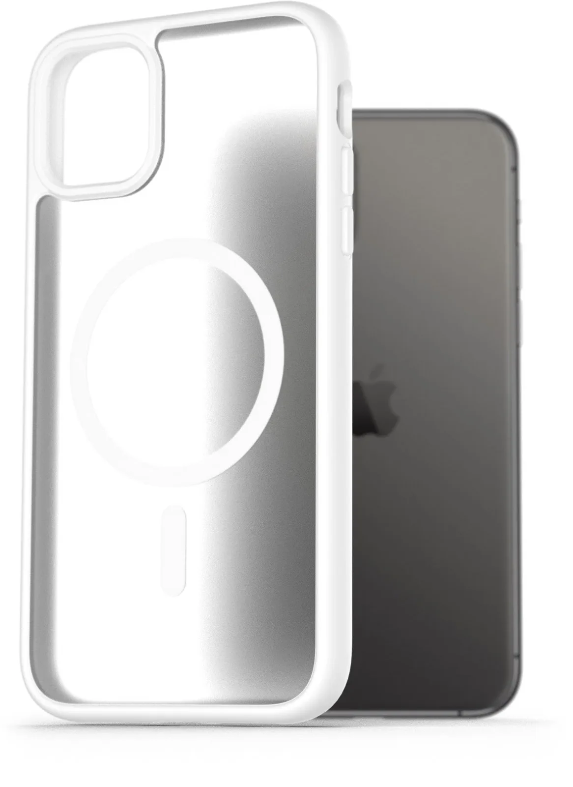 AlzaGuard Matte Case Compatible with Magsafe iPhone 11 fehér tok